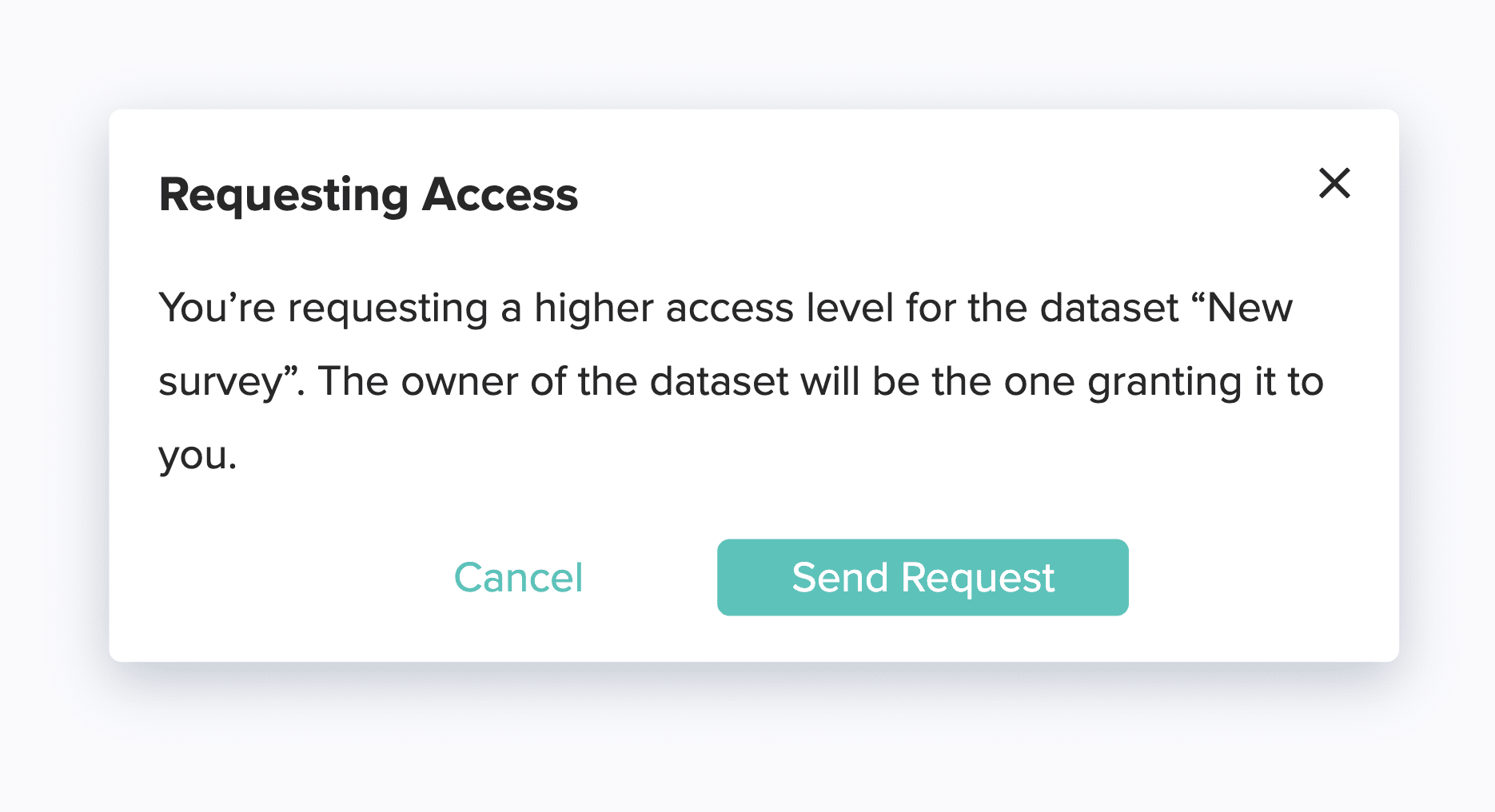 Request access popup